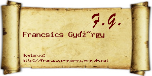 Francsics György névjegykártya