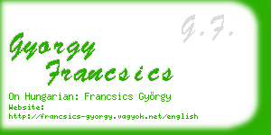 gyorgy francsics business card