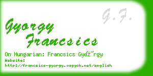 gyorgy francsics business card